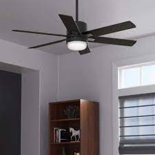Indoor Matte Black Smart Ceiling Fan