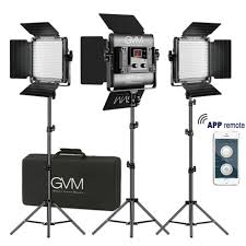 Gvm Bi Color Led Photography Video Studio Lighting Kit Panel Tripod Wireless App Ebay