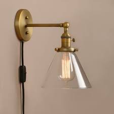 Glass Wall Light Sconce Plug In