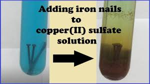 iron metal copper ii sulfate