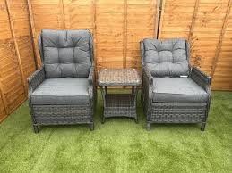 Sapcote Reclining Set In Dark Grey Rattan