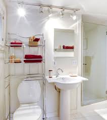 White Simple Guest Bathroom Decor Ideas With Track Lighting Decolover Net