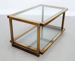 Italian Sofa Table In Brass And Glass