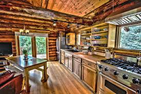 kitchen log cabin logs stretched canvas