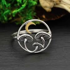 sterling silver mushroom ring with