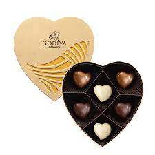 iva gold hearts chocolate gift box 6pcs