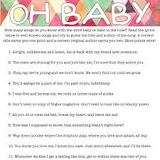 Clapping and singing to music provides early lessons in pattern recognition and language. Free Printable Baby Shower Songs Guessing Game Play Party Plan