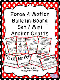 Force And Motion Bulletin Board Or Mini Anchor Charts Set