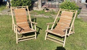 Vintage Bamboo Foldable Easy Deck Chair