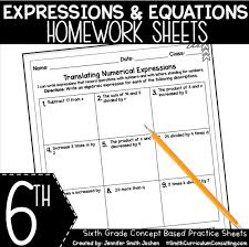 6th Grade Expressions And Equations