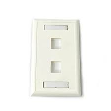 2 Port Wall Plate With Labels White