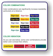 Banner And Sign Sizing Charts And Color Samples For Signs