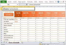 Weekly Chore Schedule Organizer For Excel