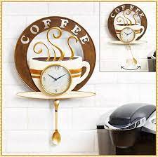 Coffee Cup Pendulum Wall Clock Coffee
