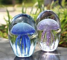 Sunrise Hand Blown Glass Jellyfish