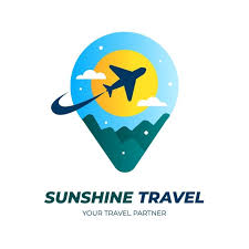 modern sunshine travel agency logo template