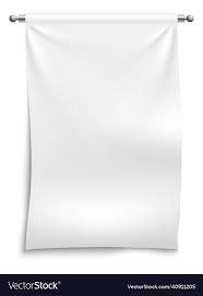 hanging banner template white textile