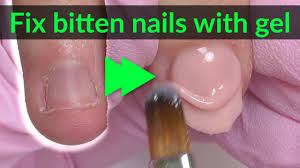 how to fix short bitten nails with gel