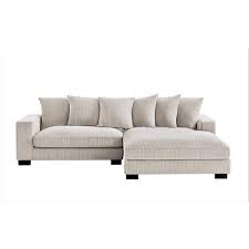 Payan 102 In Square Arm 2 Piece Polyester L Shaped Sectional Sofa In Ivory With Chaise