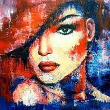 Abstract Portrait Painting With A