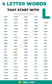 108 useful 4 letter words starting with