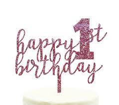 Get it as soon as thu, jul 1. Happy 1st Birthday Glitter Acrylic Cake Toppers