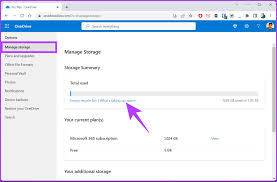 how to check onedrive storage on any