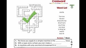 cc7555 simple machines crossword mini