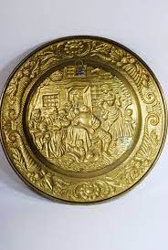 14 inch wide vintage decorative brass