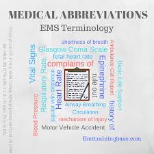 Medical Abbreviations Emt Training Base