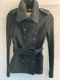 Burberry London Black Wool Pea Coat