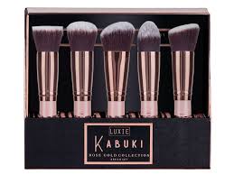 luxie rose gold kabuki brush set