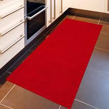 sweet home s ribbed waterproof non slip rubber back solid runner rug 2 ft w x 8 ft l red polyester garage flooring