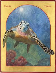The Loggerhead Sea Turtle Painting By