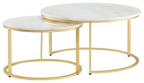 Explore the wide spectrum of set of two coffee tables options on alibaba.com and save money while purchasing them. Nesting Coffee Tables Simple Living Room Table Sets Marble Look Sofa Side Tables Round End Tables With Gold Metal Frame Home Decor Sets Black Set Of 2 Home Kitchen Furniture