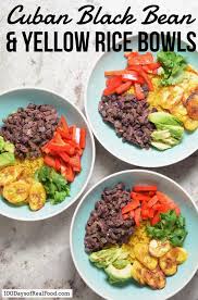 cuban black bean and yellow rice bowls