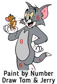 paint by number draw tom jerry