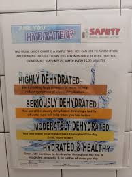 This Hydration Chart In A Discount Tire Restroom