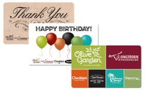 These cards give recipients the option to use their cards at any or all of six to eight participating brands. Darden Restaurants Gift Cards Darden Restaurants
