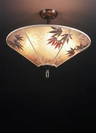 Japanese Maple Leaf Oriental Style Mica Ceiling Lamps Sue Johnson Custom Lamps Shades