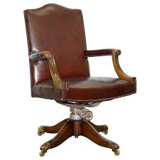 Brown office leather chairs ₹ 250. 1930s Hillcrest Vintage Brown Leather Gainsborough Directors Captains Chair At 1stdibs