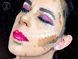 pixel face fantasy makeup look