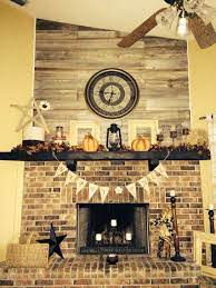 reclaimed wood above fireplace
