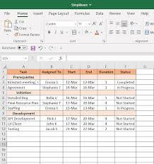 project plan in excel