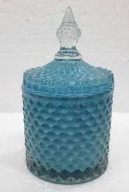 Diamond Faceted Crystal Glass Candy Jar