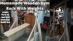 homemade wooden gym pull up bar squat