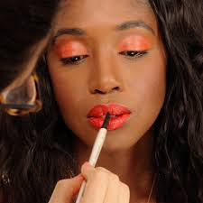 warm orange eyeshadow lipstick liner