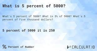 what is 5 percent of 5000 calculatio