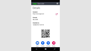 Initial screen with camera activated ready for scanning qr codes. Get Sage Barcode Microsoft Store