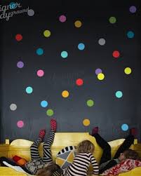 colourful polka dots wall decal